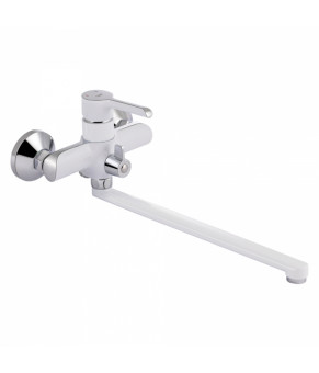 Смеситель для ванны Qtap Grand с поворотным изливом и душевым гарнитуром QTGRAWCR005 Chrome/White (SD00039612)