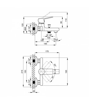Смеситель для ванны Qtap Javornik 3014107DC