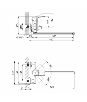 Смеситель для ванны Qtap Javornik 3214107GC