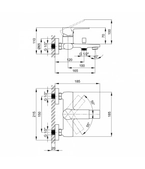 Смеситель для ванны Qtap Labe 3020107DC