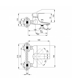 Смеситель для ванны Qtap Svitava 3011107DC