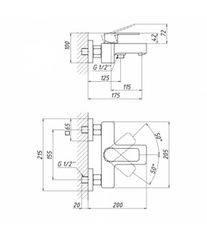 Смеситель для ванны Qtap Namesti 3025102DC