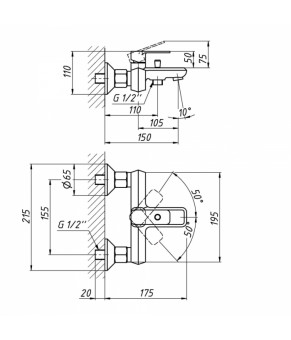 Смеситель для ванны Qtap Pivonka 3013102DC