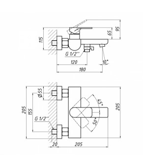 Смеситель для ванны Qtap Flaja 3010102GC