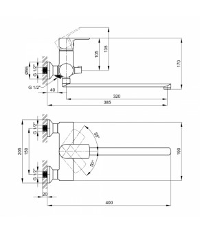 Смеситель для ванны Qtap Flaja 3210102GC