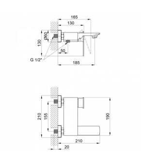 Смеситель для ванны Qtap Lodenice 3031102KC