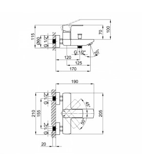 Смеситель для ванны Qtap Lipno 3023101DC