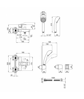 Смеситель для ванны Qtap Levny 3050104GC