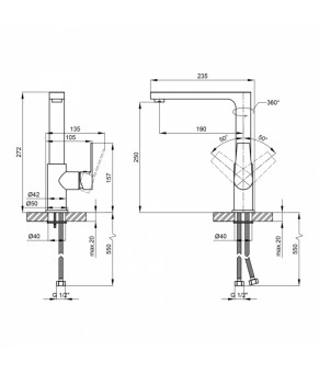 Смеситель для кухни Qtap Stenava 10M45102C