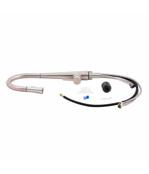 Смеситель для кухни Qtap Evicka с выдвижным изливом Brushed Nickel PVD (QTEVI91103UN)