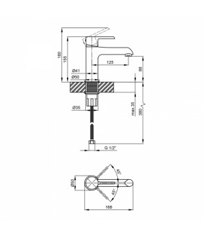 Смеситель для раковины Qtap Grand QTGRABCR001F Chrome/Black (SD00039605)