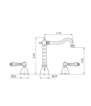 Смеситель для раковины BUGNATESE REVIVAL UNI DO412U