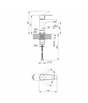 Смеситель для раковины Qtap Planice 1015107C