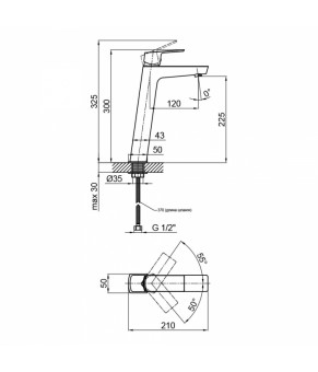 Смеситель для раковины Qtap Namesti 1025H102C