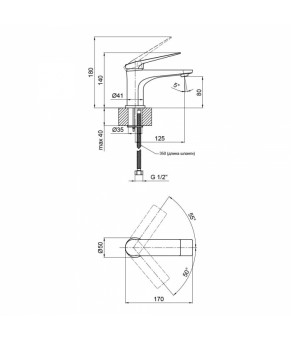 Смеситель для раковины Qtap Vlasta 1028102C