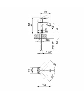 Смеситель для биде Qtap Lodenice 2030101C