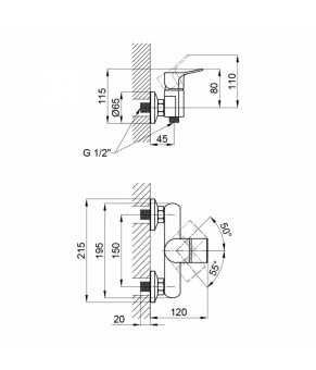 Смеситель для душа Qtap Javornik 4014107C