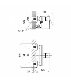 Смеситель для душа Qtap Planice 4015107C