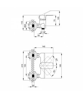 Смеситель для душа Qtap Svitava 4011107C
