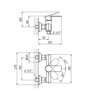 Смеситель для душа Qtap Pivonka 4013102C
