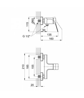 Смеситель для душа Qtap Skalna 4026101C