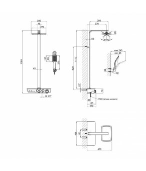 Душевая система Qtap Sloup 57T106VKNW
