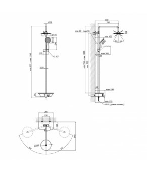 Душевая система Qtap Sloup 57106VKOW