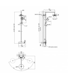 Душевая система Qtap Sloup 57106KOB