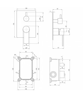 Смеситель скрытого монтажа для ванны Qtap Form 010-22 CRM