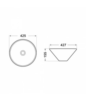 Раковина-чаша Qtap Amazon с донным клапаном QT0211K70W