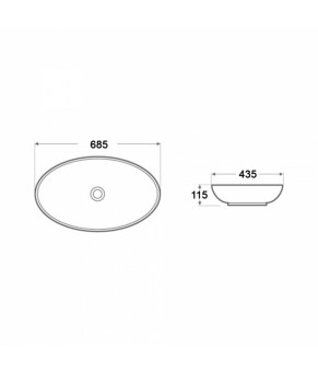 Раковина-чаша Qtap Dove с донным клапаном QT0611K160W