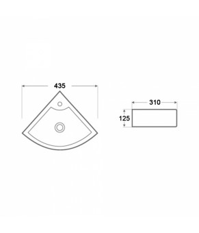 Раковина Qtap Kiwi с донным клапаном QT0911K184AW