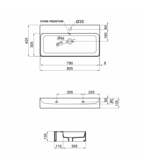 Раковина Qtap Nando с донным клапаном QT1211K419W