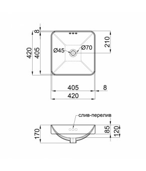 Раковина Qtap Jay с донным клапаном QT0711K424W