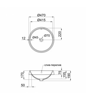 Раковина Qtap Jay с донным клапаном QT0711K305W