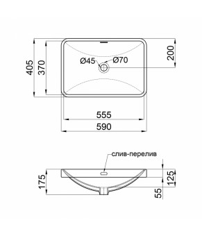 Раковина Qtap Jay с донным клапаном QT0711K306W