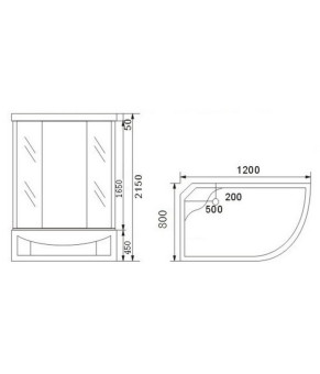 Гидромассажный бокс Qtap SBM12080.2R SAT (Fabric)