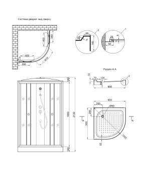 Душевой бокс Lidz Tani SB90x90.SAT.LOW.FB Fabric