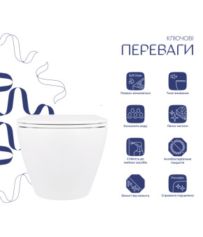 Унитаз подвесной Qtap Jay Rimless с сиденьем Soft-close (QT07335176W)