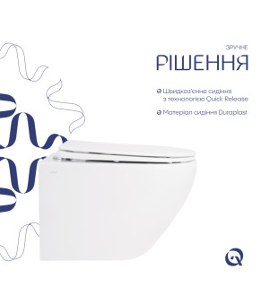 Унитаз подвесной Qtap Jay Rimless с сиденьем Soft-close (QT07335176W)