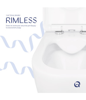 Унитаз подвесной Qtap Jay Rimless с сиденьем Soft-close (QT07335176W)