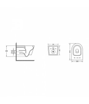 Унитаз подвесной Qtap Swan безободковый с сиденьем Soft-close QT16335178W