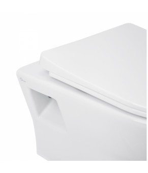 Унитаз подвесной Qtap Lark безободковый с сиденьем Slim Soft-close QT0331159W
