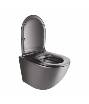 Унитаз подвесной Qtap Robin безободковый с сиденьем Slim Soft-close QT1333046ENRMB