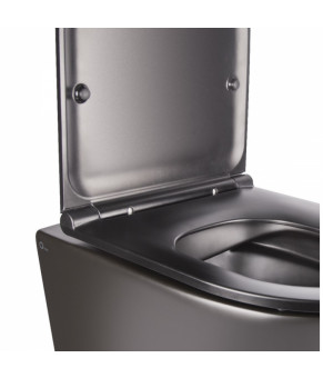 Унитаз подвесной Qtap Robin безободковый с сиденьем Slim Soft-close QT1333046ENRMB