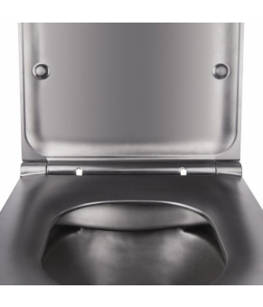 Унитаз подвесной Qtap Robin безободковый с сиденьем Slim Soft-close QT1333046ENRMB