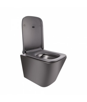 Унитаз подвесной Qtap Tern безободковый с сиденьем Slim Soft-close QT1733052ERMB