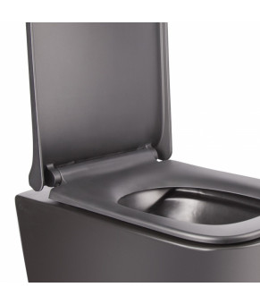 Унитаз подвесной Qtap Tern безободковый с сиденьем Slim Soft-close QT1733052ERMB