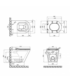 Унитаз подвесной Qtap Scorpio безободковый с сидением Slim Soft-close QT1433053ERMB