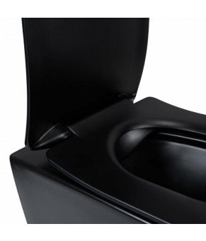 Унитаз подвесной Qtap Scorpio безободковый с сидением Slim Soft-close QT1433053ERMB